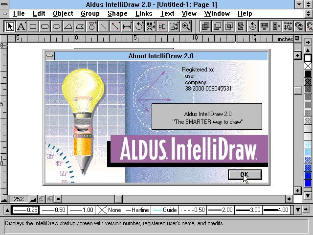 Aldus IntelliDraw 2.0 - Splash